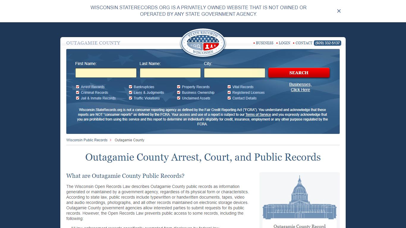 Outagamie County Arrest, Court, and Public Records